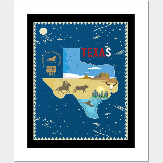 Texas adventure Wall Art by mypointink